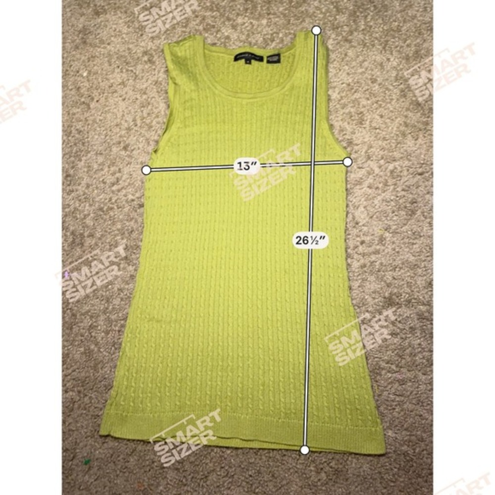 Vintage Jeanne Pierre Lime Green Cable Knit Sweater Vest Shell 100% Cotton Small - Picture 3 of 4